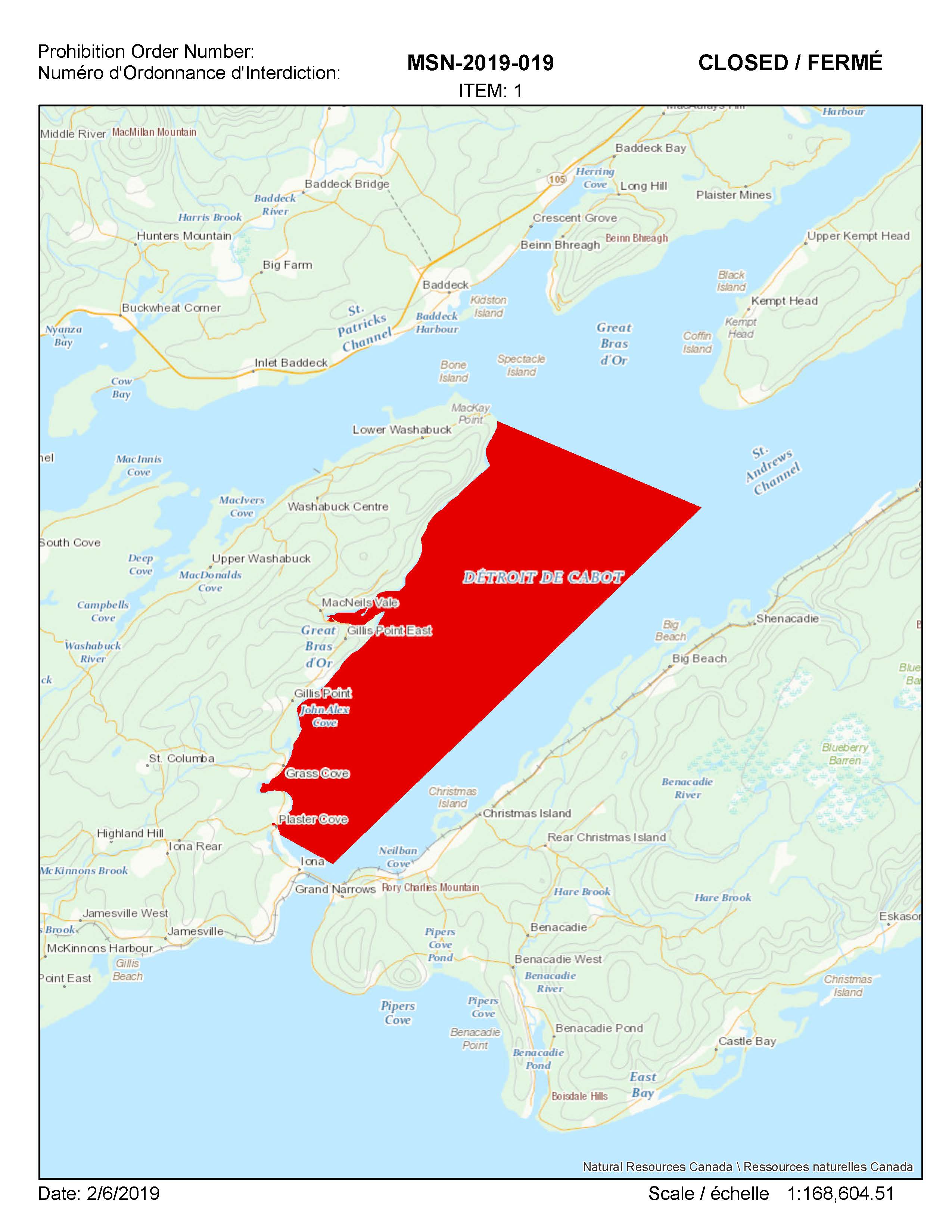 Map describing the affected areas as per the aformentioned notice.