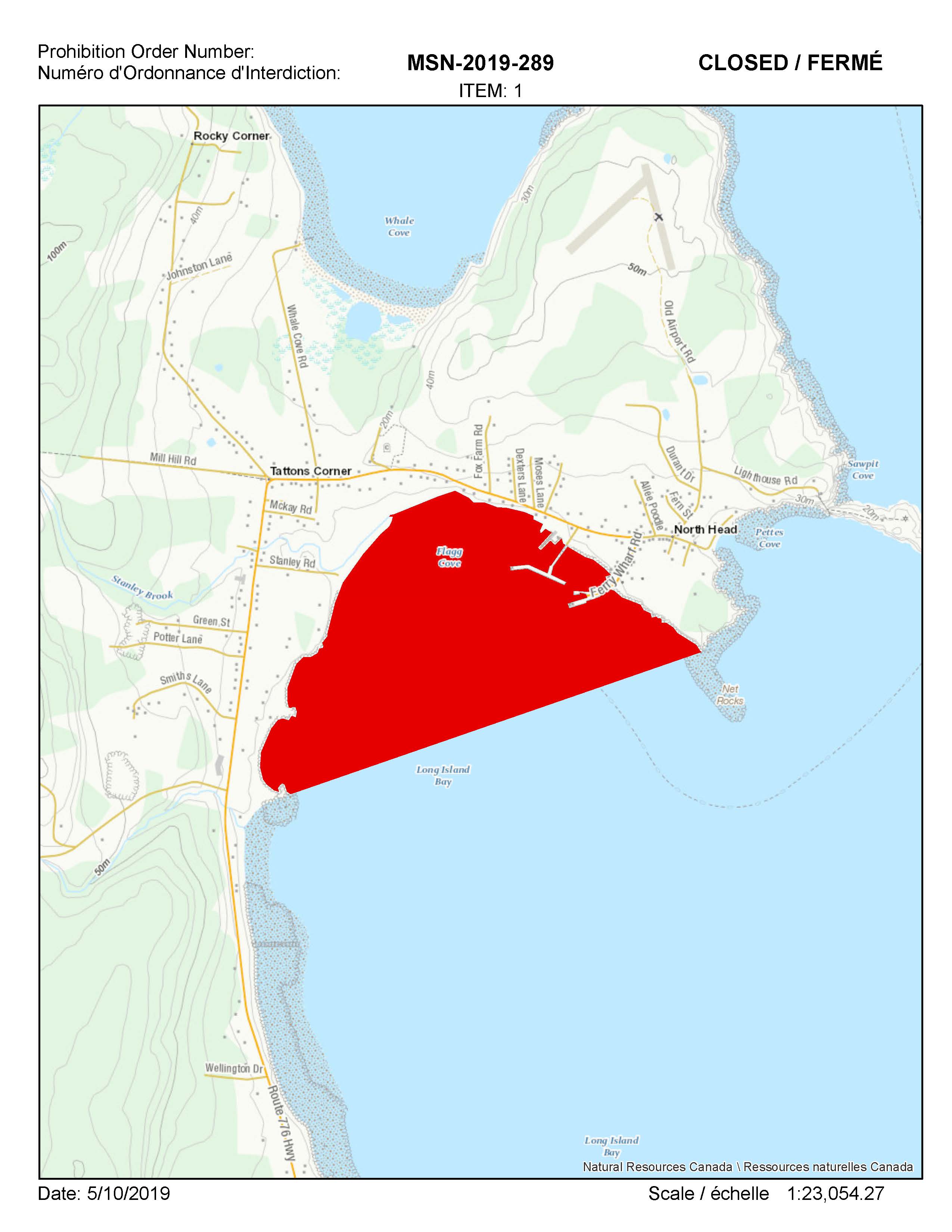 Map describing the affected areas as per the aformentioned notice.